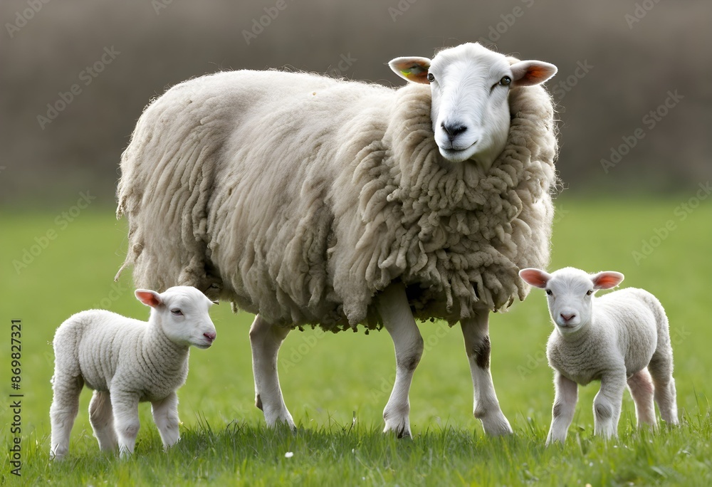 Obraz premium sheep and lambs
