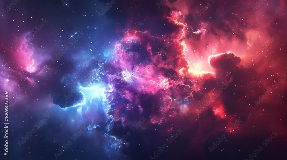 Fototapeta premium Colorful space galaxy cloud nebula. Starry cosmos. Astronomy, science and the universe. Supernova background wallpaper.