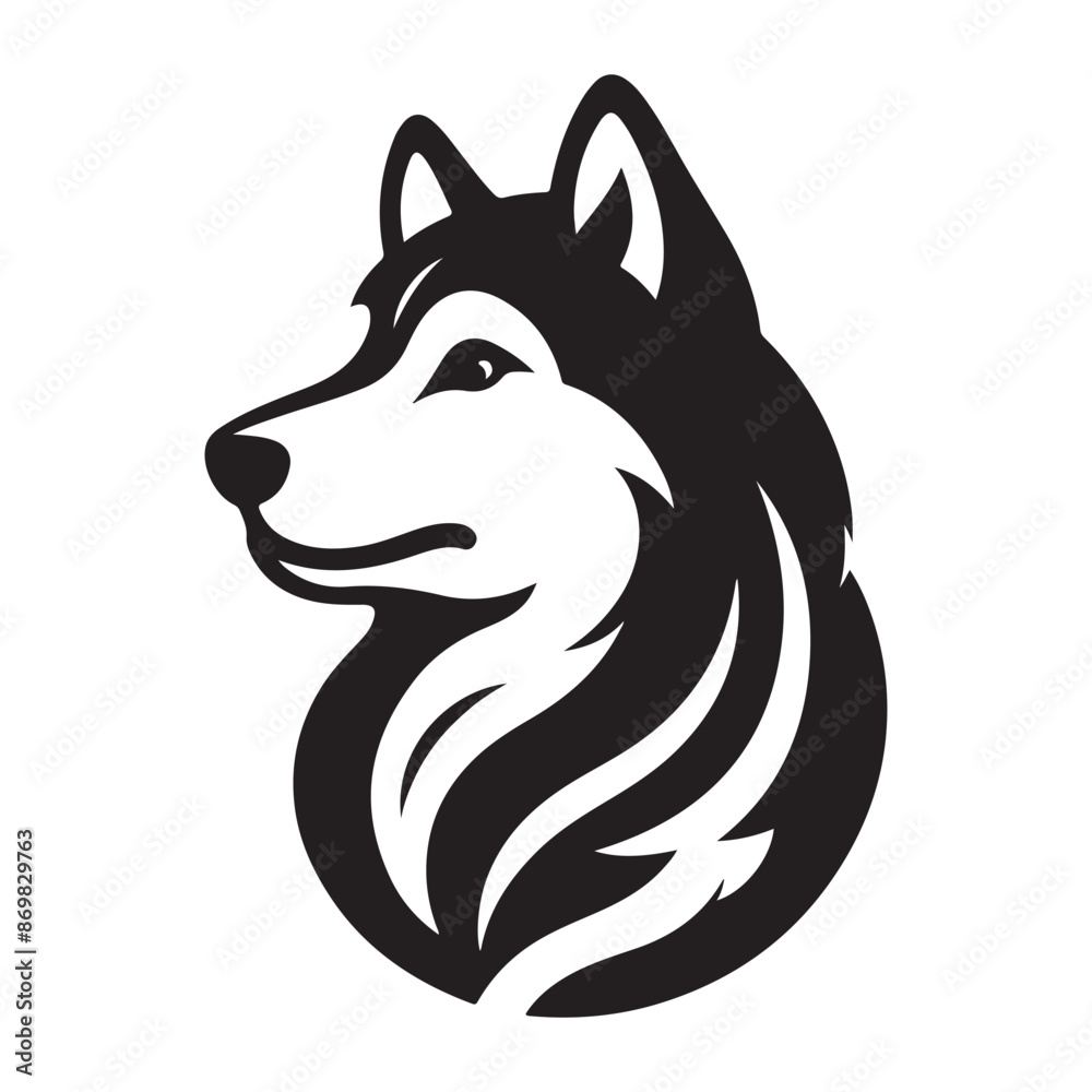 Siberian Husky vector silhouette Siberian Husky vector silhouette