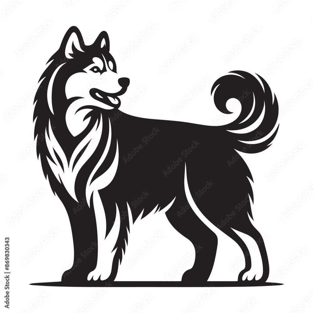 Siberian Husky vector silhouette Siberian Husky vector silhouette