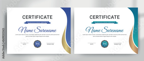 Modern Certificate Design Template Celebrating Achievement, Appreciation, Excellence, and Recognition with Elegant Borders and Completion Elements
