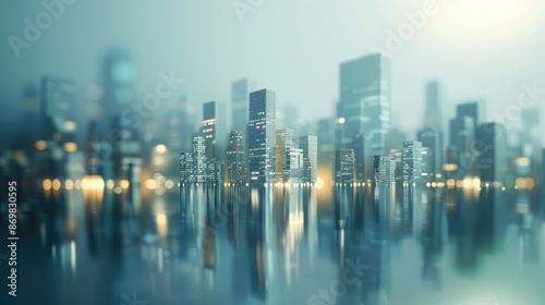 Abstract real estate creation and city development and futuristic effects