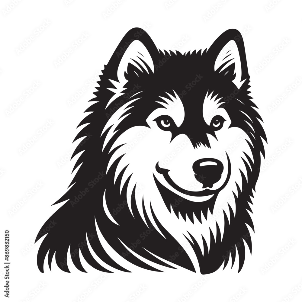 Siberian Husky vector silhouette Siberian Husky vector silhouette