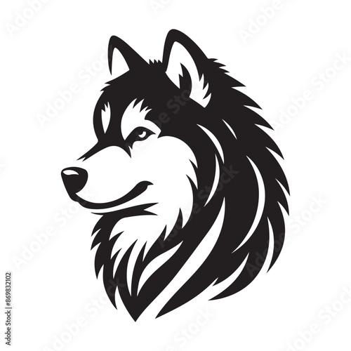 Siberian Husky vector silhouette