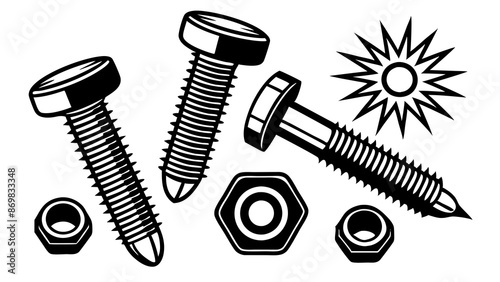 black and white screw