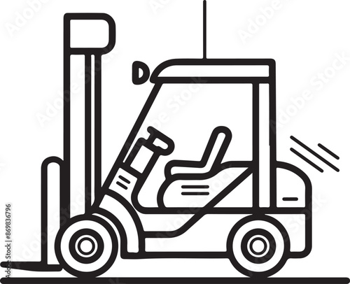 forklift truck vector silhouette icon