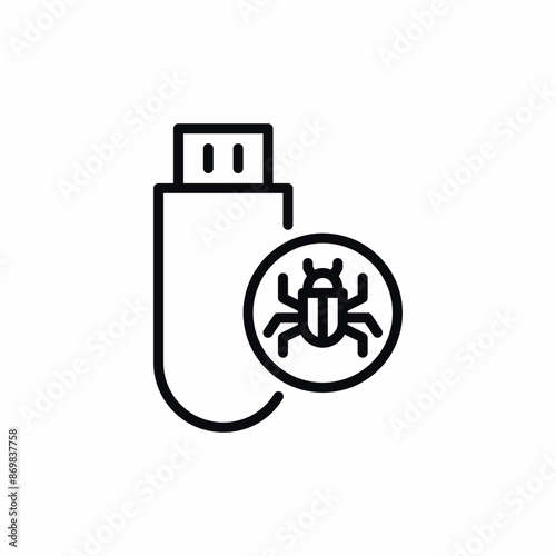 usb flash storage virus bug icon