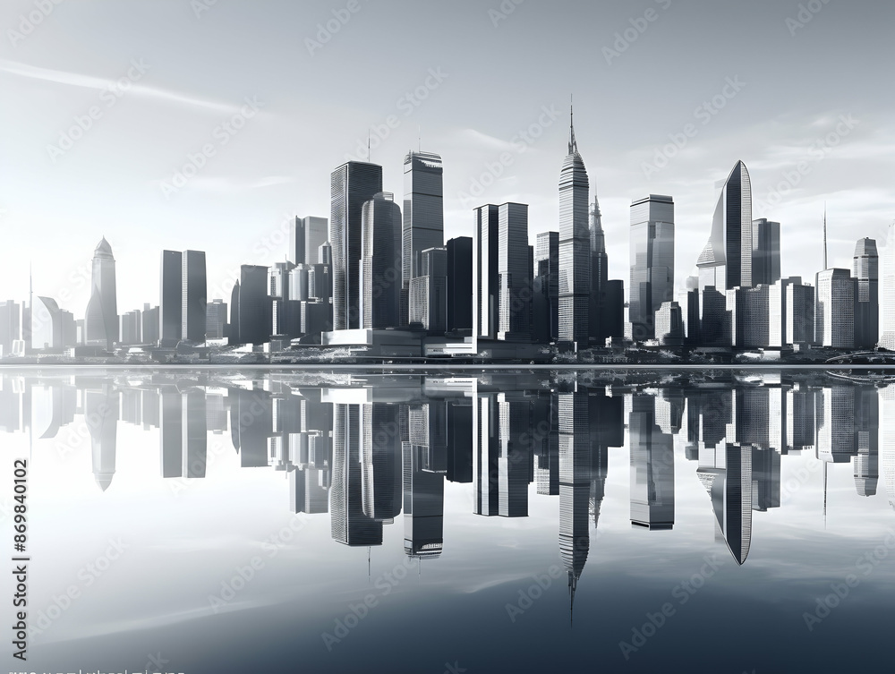 City square and skyline with modern buildings scenery, Aerial view of a business city and commercial area building, high rise building for business environment City square and skyline with modern buildings scenery, Aerial view of a business city and commercial area building, high rise building for business environment