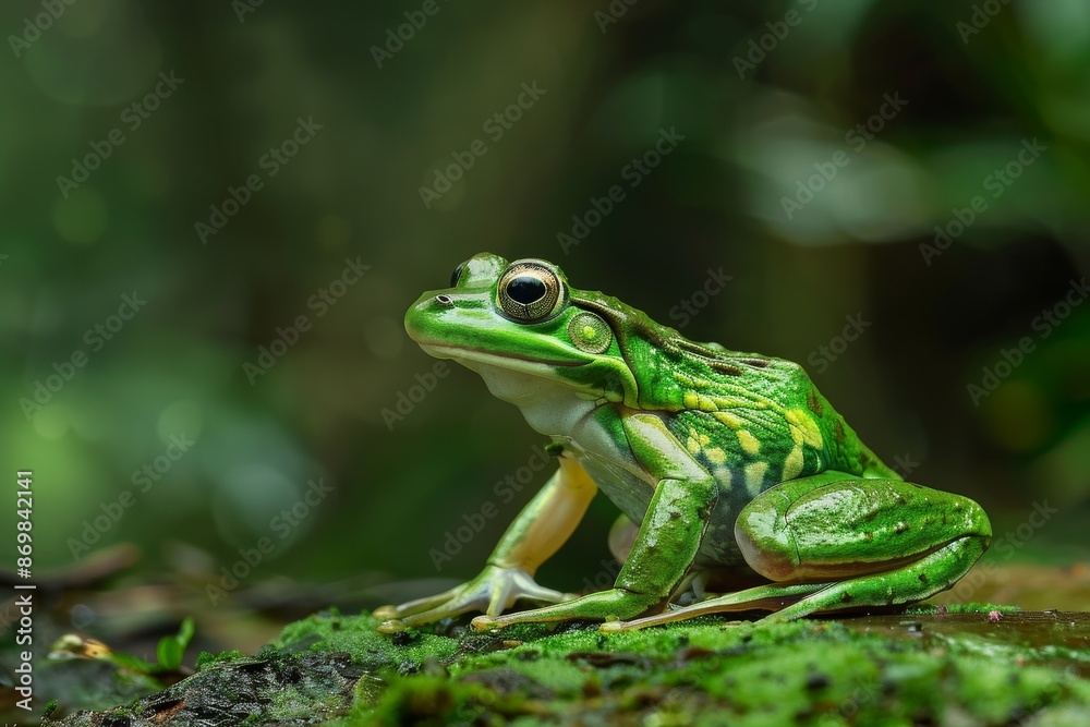 Green Paddy Frog, Macro,Left side view Green Paddy Frog, Macro,Left side view