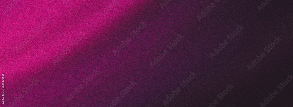 Obraz premium Dark purple magenta pink grainy poster background, wide banner header backdrop design