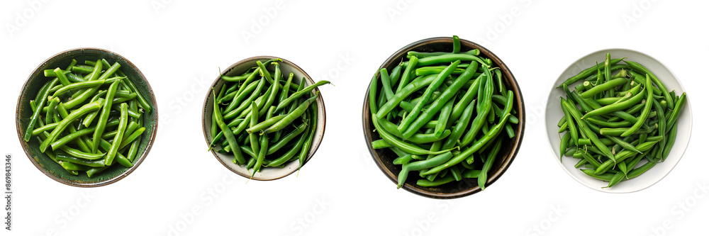 A bowl of green bean isolated on transparent png background A bowl of green bean isolated on transparent png background