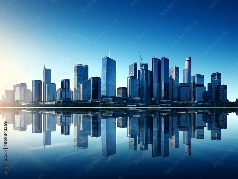 City square and skyline with modern buildings scenery, Aerial view of a business city and commercial area building, high rise building for business environment City square and skyline with modern buildings scenery, Aerial view of a business city and commercial area building, high rise building for business environment