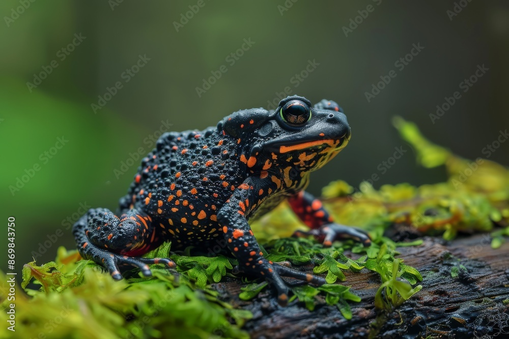Oriental Fire-bellied Toad, Macro,Left side view Oriental Fire-bellied Toad, Macro,Left side view