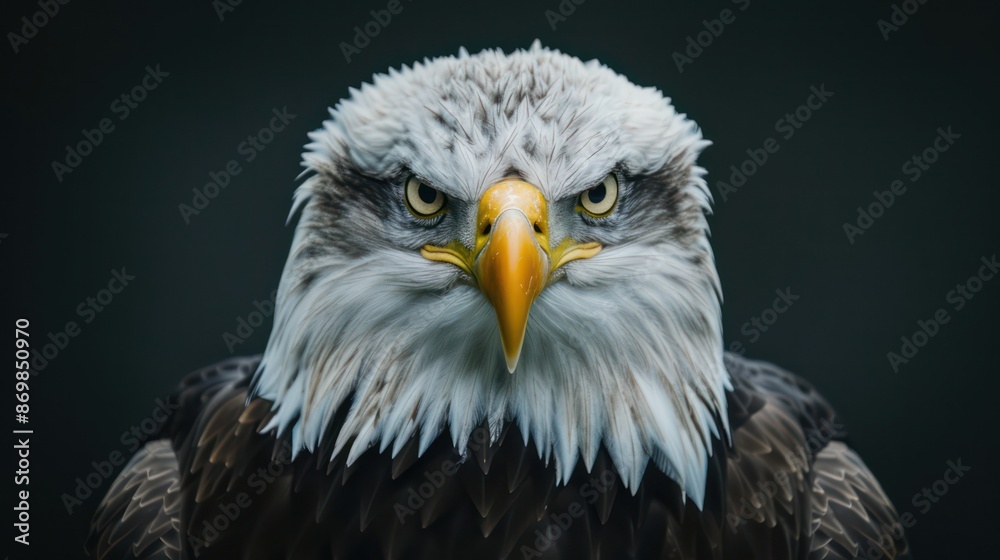 A detailed, close-up portrait of a majestic bald eagle, showcasing its piercing yellow eyes and sharp beak, symbolizing strength, freedom, and natural beauty in fine detail. A detailed, close-up portrait of a majestic bald eagle, showcasing its piercing yellow eyes and sharp beak, symbolizing strength, freedom, and natural beauty in fine detail.