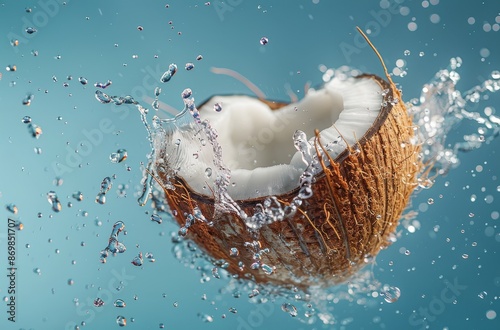 Coconut Splashing In Water