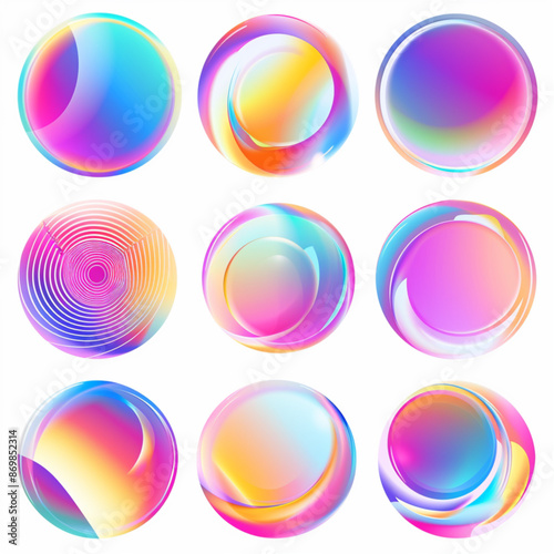 set of colorful glossy spheres