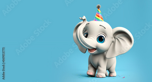 Cute Cartoon Birthday Eleph...