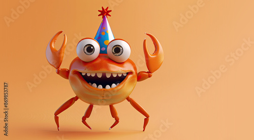 Cute Cartoon Birthday Crab ...