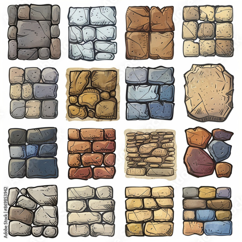 set of stone wall