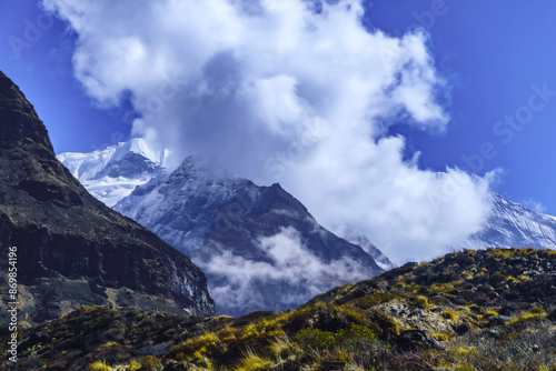 Tharpu Chuli Mountain, Majestic Mountain Views from Machapuchare to Deurali, Annapurna Trek Nepal