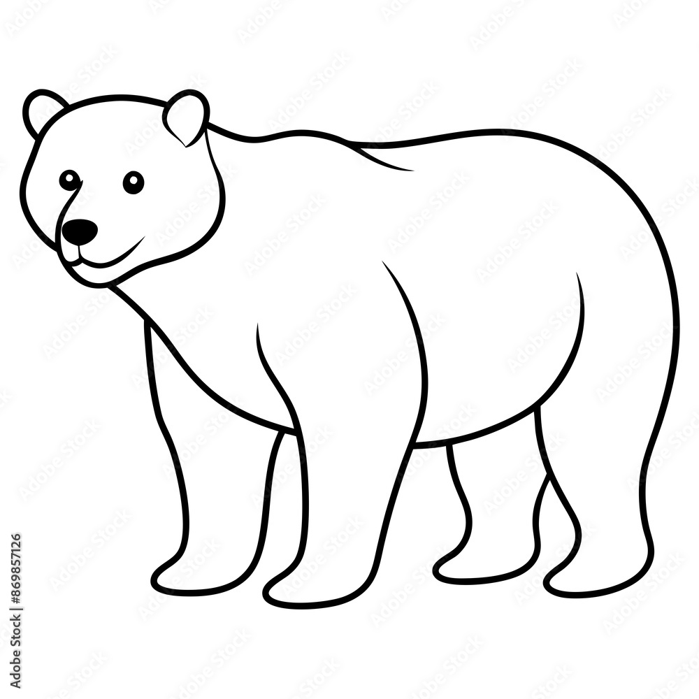 Stunning Illustration of a Bear Line Art Vector Stunning Illustration of a Bear Line Art Vector