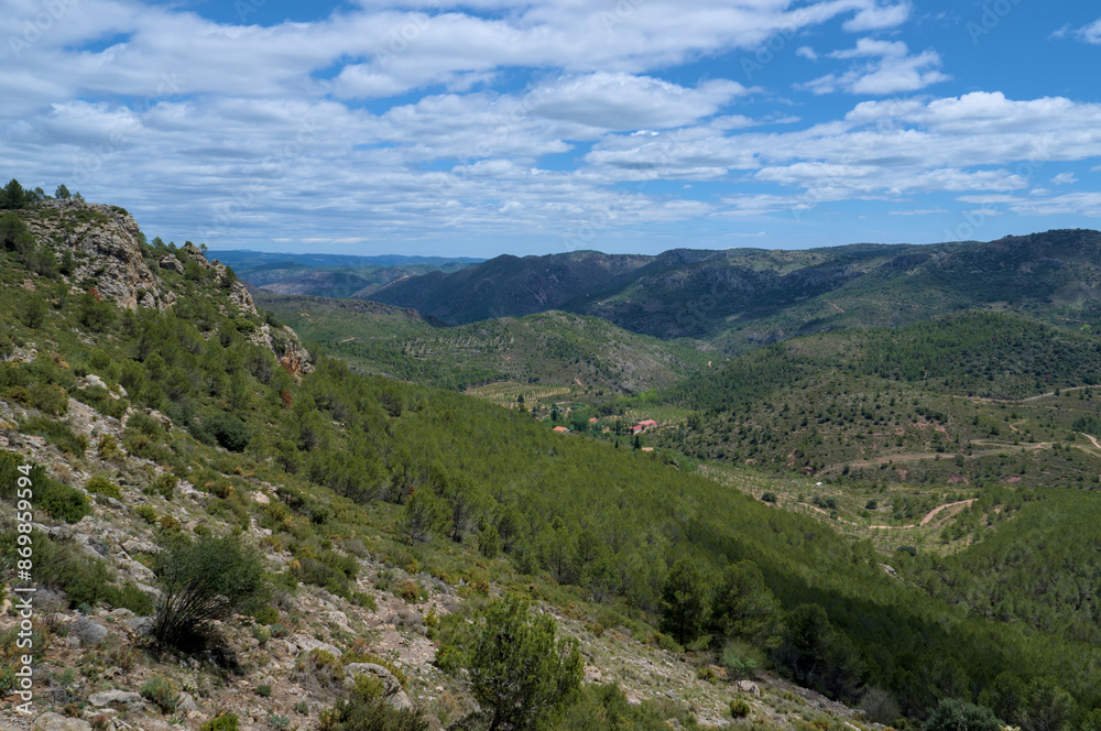 Naklejka premium View towards the Barranco de los Navarros from the Cueva de Cerda.