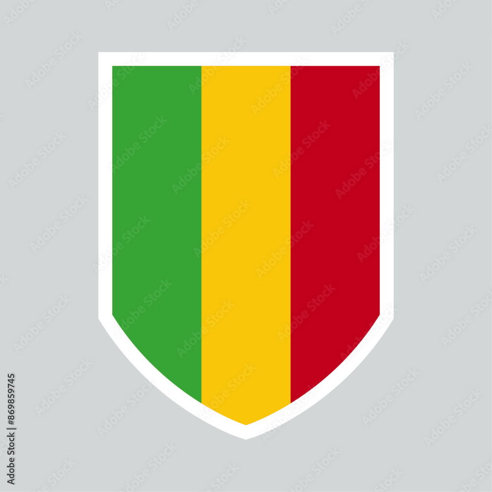 Fototapeta premium Mali Flag Shield Shape Frame