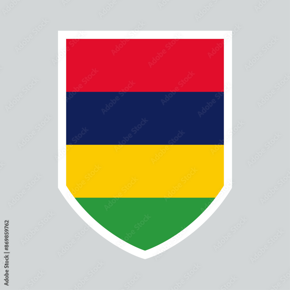 Mauritius Flag Shield Shape Frame Mauritius Flag Shield Shape Frame