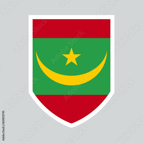 Free Download Mauritania Flag Shield Shape Frame - GFXLoad