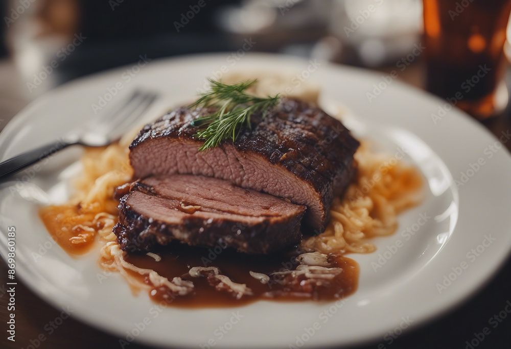 delicious brisket at restaurant, Texas style
delicious brisket at restaurant, Texas style