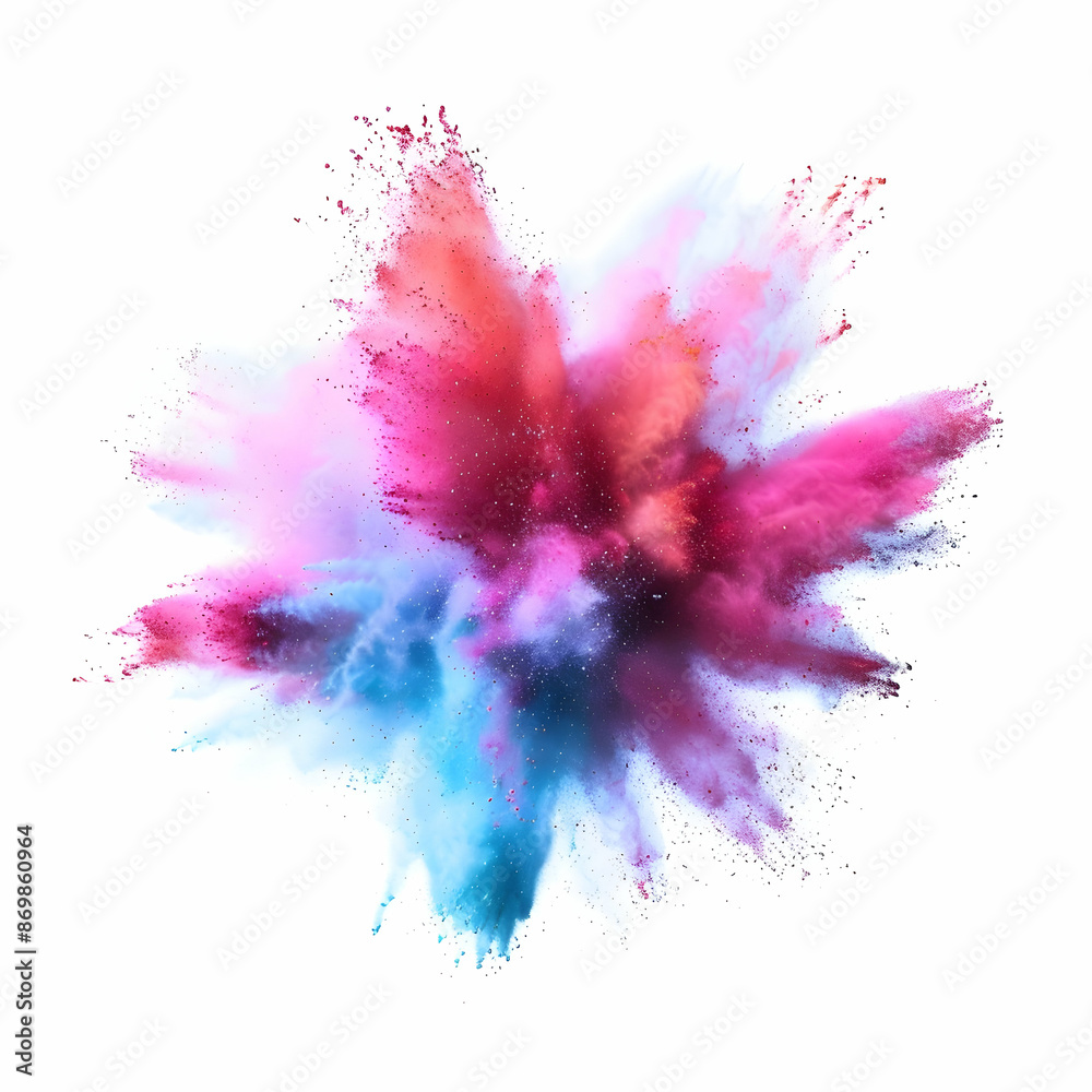 Colored powder explosion. Abstract closeup dust on backdrop. Colorful explode. Paint holi, Freeze motion of color powder exploding on white background. Colored powder explosion. Abstract closeup dust on backdrop. Colorful explode. Paint holi, Freeze motion of color powder exploding on white background.