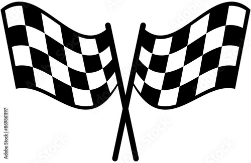 Checkered Flag different variations icon set.Windstart and finish checkered racing flags icon. Vector 