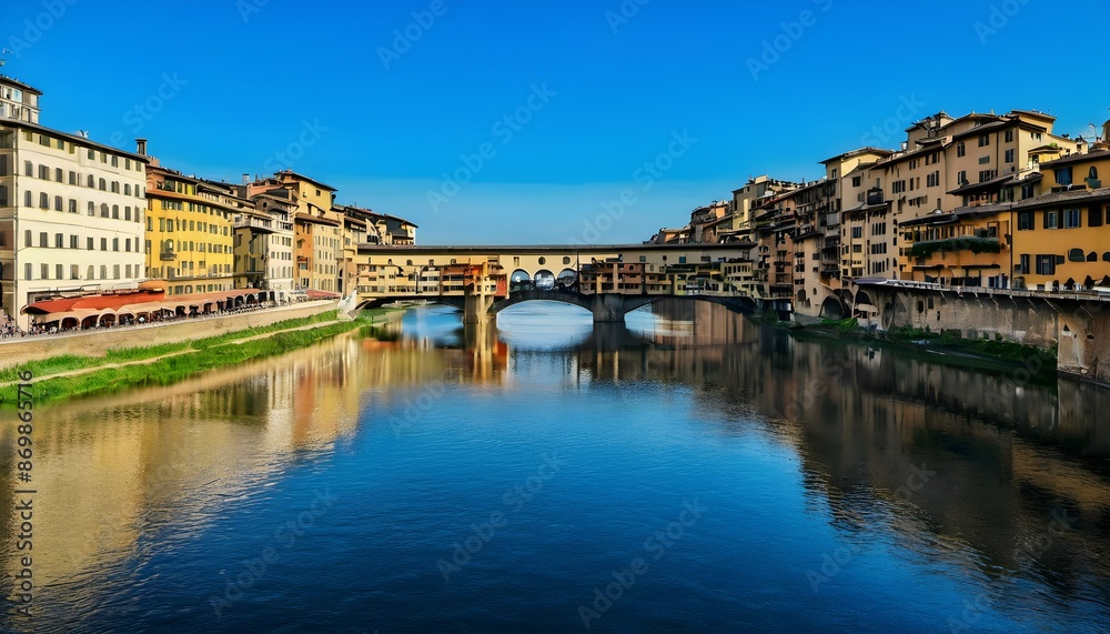 A view of the Ponte Vecchio in Florence in Italy A view of the Ponte Vecchio in Florence in Italy
