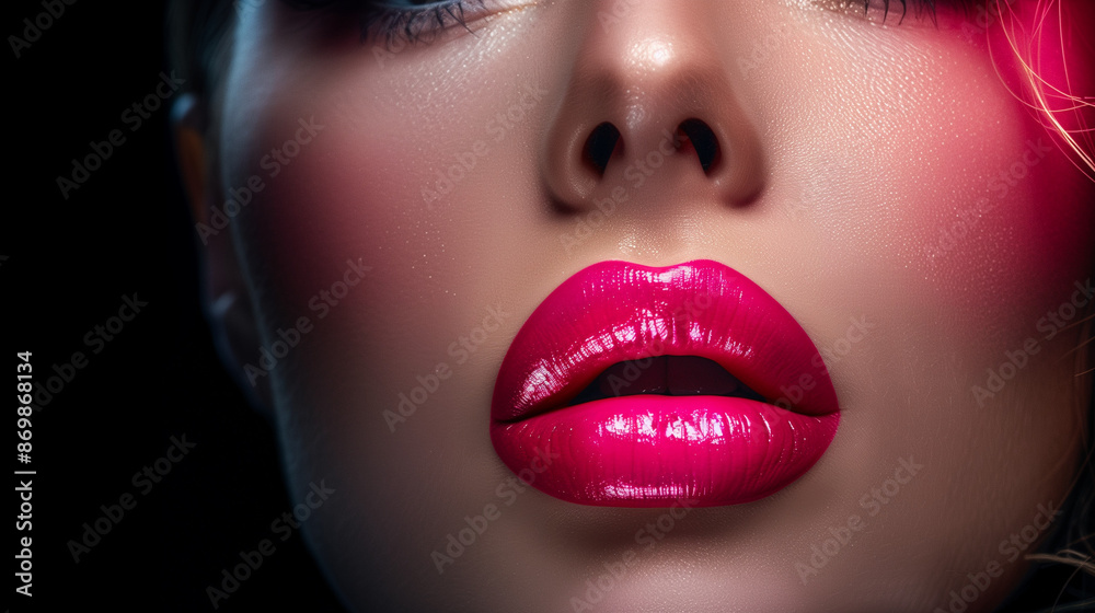 gorgeous woman with beautiful pink lips gorgeous woman with beautiful pink lips
