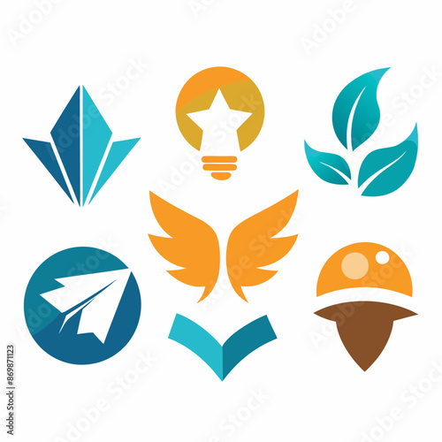 Set of logo design ideas concept isolated  silhouette vector art illustration © Merry