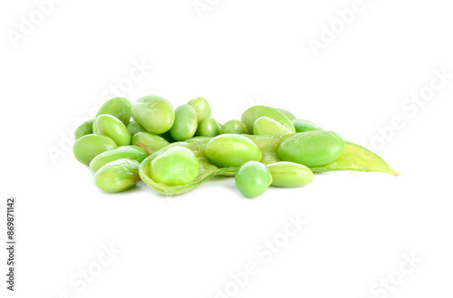 Wallpaper Mural Raw green edamame pod with soybeans isolated on white Torontodigital.ca