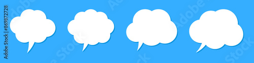 Thought bubble icon, thinking cloud icon for apps and websites. Set of speech bubbles. Speak bubble text, cartoon chatting box, message box.	
