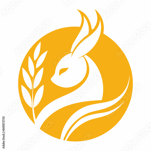 a clean, professional logo showcasing a strict and stylized "bun and a few sticks of wheat on the sides silhouette vector art illustration