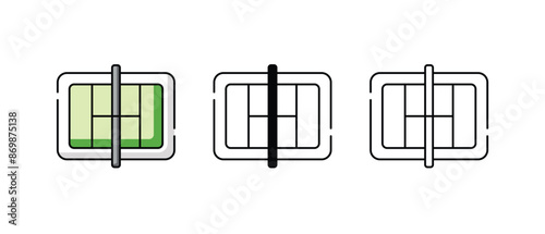 Tennis Court icons vector set stock illustration