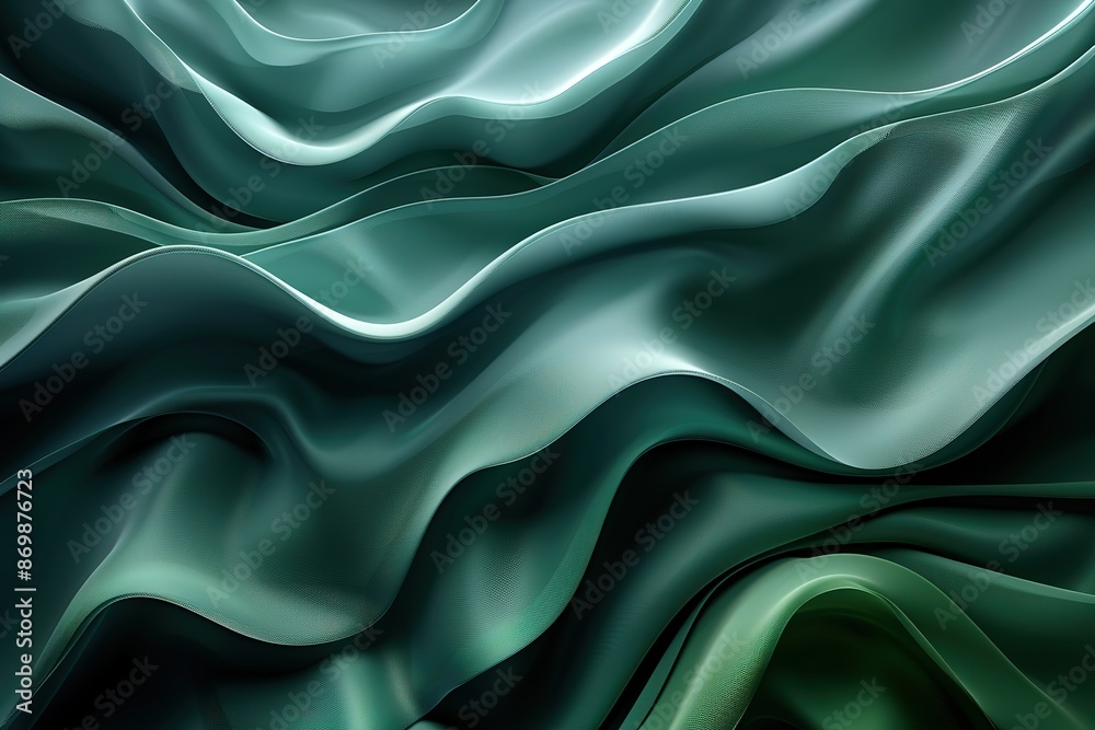 Obraz premium A green fabric with a wave pattern