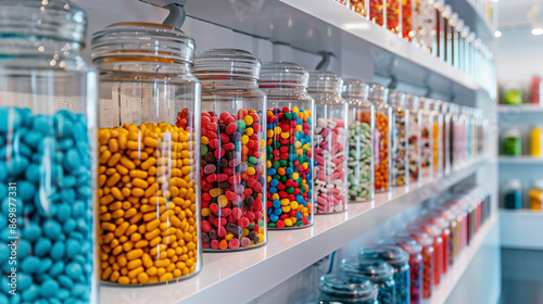 Wallpaper Mural Rows of jars filled with a variety of colorful candy Torontodigital.ca