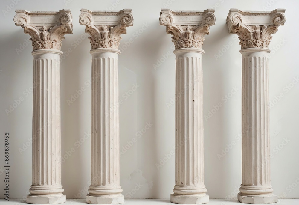 remains of columns from the Roman Empire, isolated white background.
remains of columns from the Roman Empire, isolated white background.