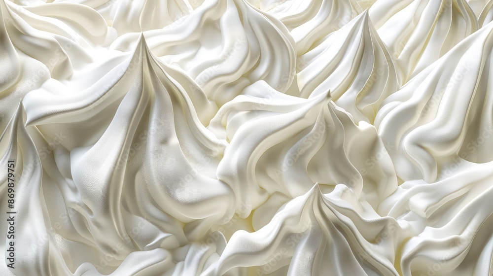 Obraz premium Whipped cream texture background for design, rendered in 3D.