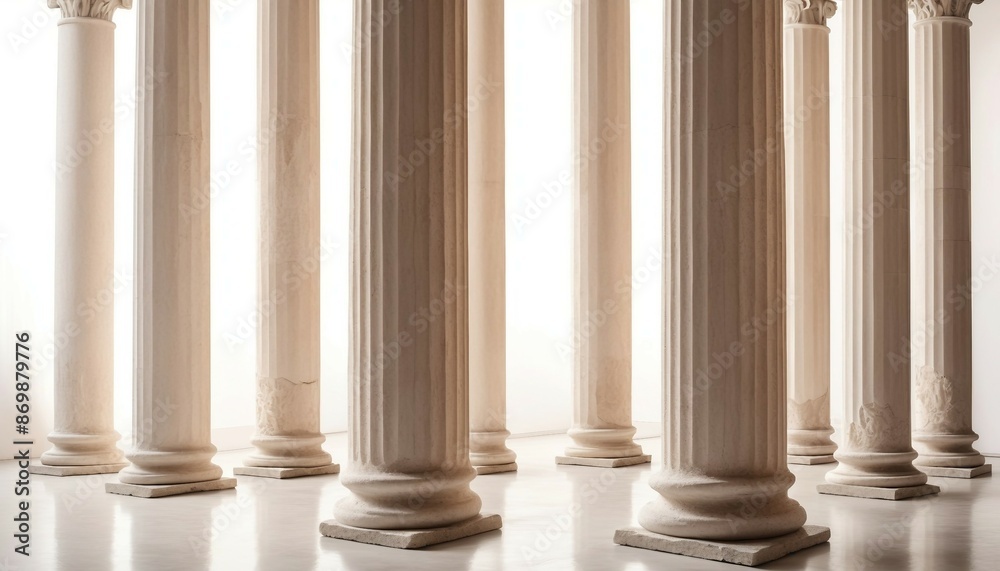 remains of columns from the Roman Empire, isolated white background.
remains of columns from the Roman Empire, isolated white background.