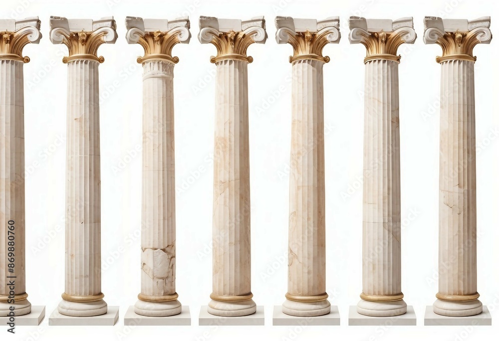 remains of columns from the Roman Empire, isolated white background.
remains of columns from the Roman Empire, isolated white background.