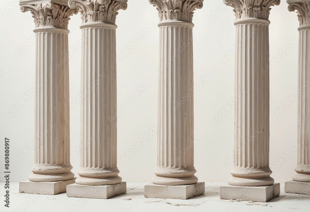 remains of columns from the Roman Empire, isolated white background.
remains of columns from the Roman Empire, isolated white background.