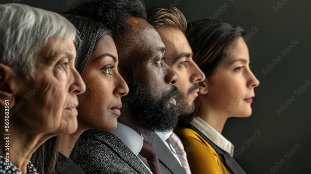 Diverse group of business people looking in the same direction Diverse group of business people looking in the same direction