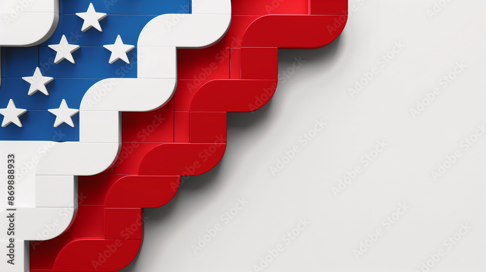 American Flag Puzzle and Brick Art Representations, American Flag Puzzle and Brick Art Representations,