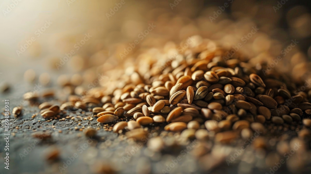 Obraz premium Natural organic cereals and grain seeds for healthy food ingredients or agricultural product concept