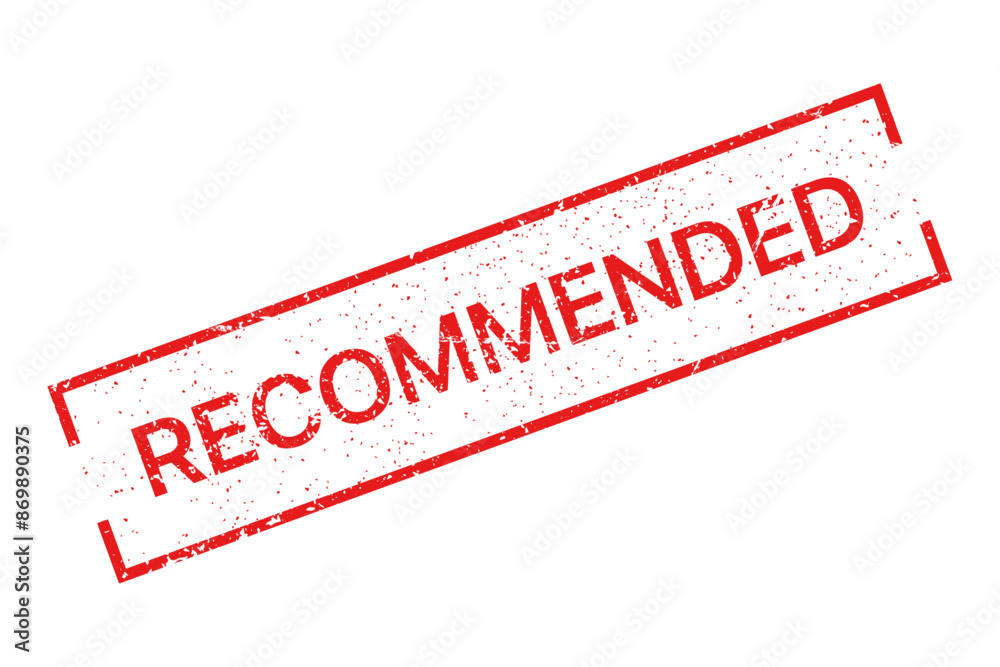 Recommended red stamp on white background Recommended red stamp on white background